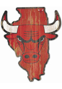 Chicago Bulls state shape Sign