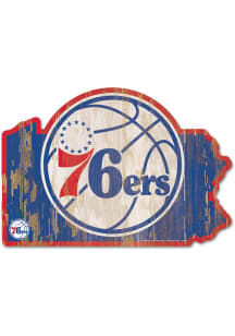 Philadelphia 76ers state shape Sign