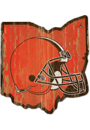 Cleveland Browns state shape Sign