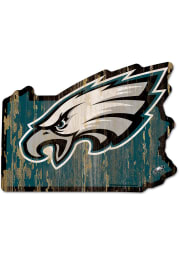 Philadelphia Eagles state shape Sign