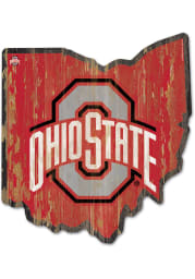 Ohio State Buckeyes state shape Sign