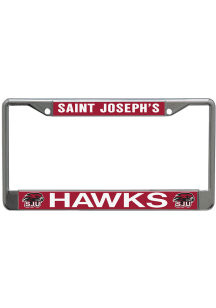 Saint Josephs Hawks Printed Metallic License Frame