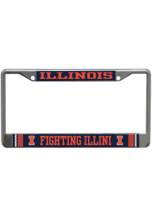 Illinois Fighting Illini Orange  Printed Metallic License Frame