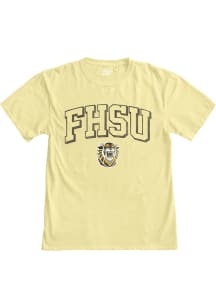 Fort Hays State Tigers Yellow Arch Mascot Ringspun Short Sleeve T Shirt