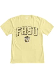 Fort Hays State Tigers Yellow Arch Mascot Ringspun Short Sleeve T Shirt