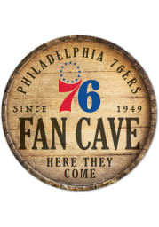 Philadelphia 76ers round fan cave Sign