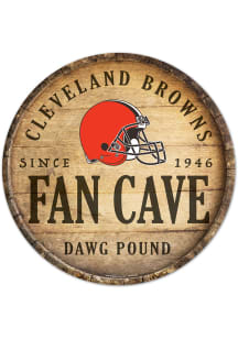 Cleveland Browns round fan cave Sign