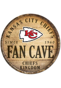 Kansas City Chiefs round fan cave Sign