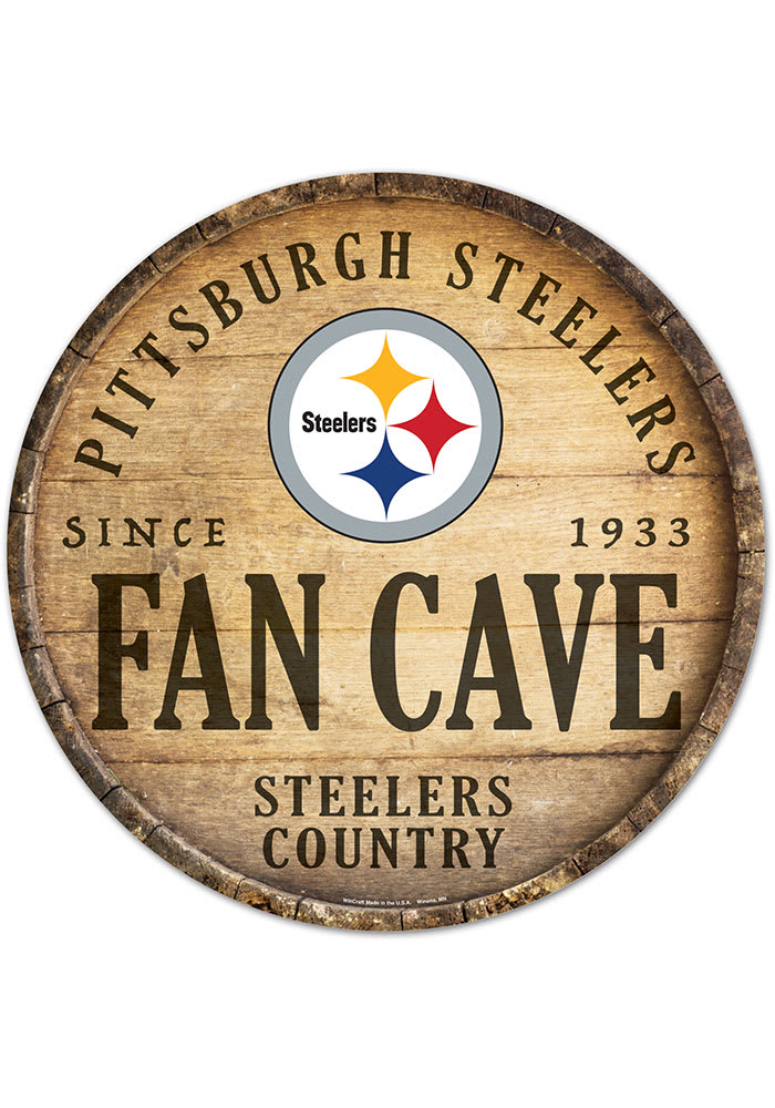 Pittsburgh Steelers Round Distressed Sign