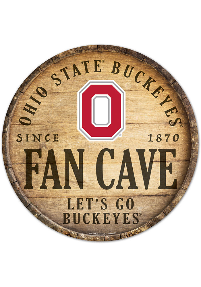 Ohio State Buckeyes round fan cave Sign