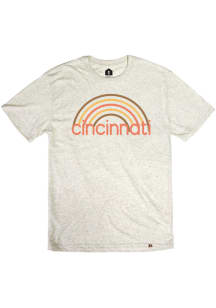 Rally Cincinnati Oatmeal Rainbow Short Sleeve Fashion T Shirt