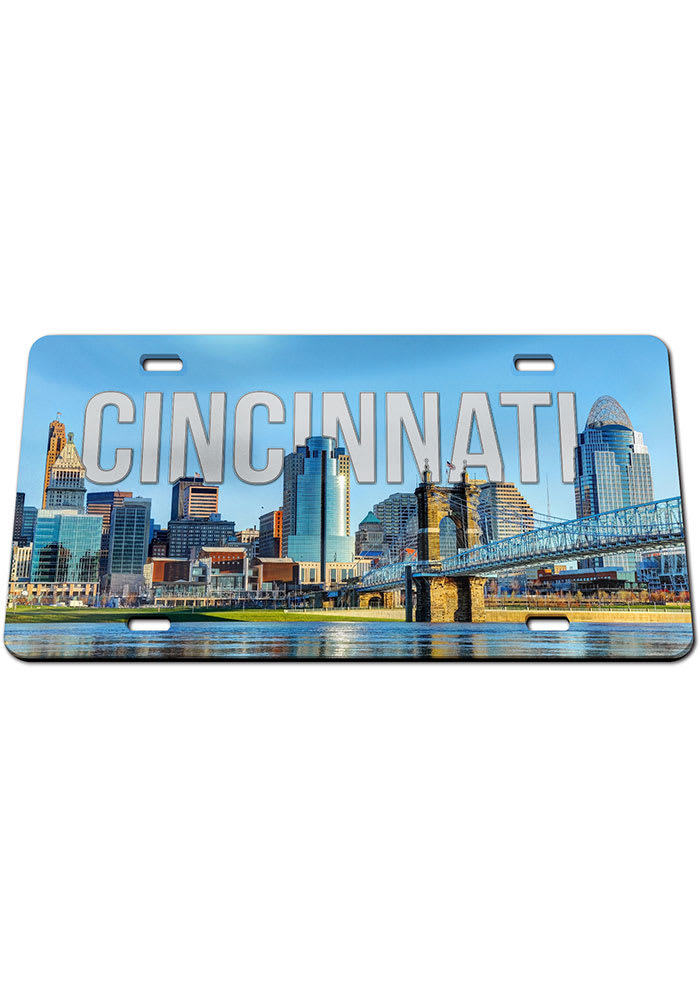 Cincinnati Team Color Acrylic Car Accessory License Plate