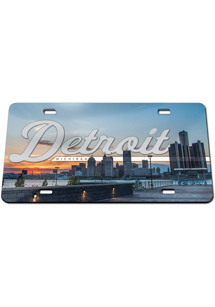Detroit Team Color Acrylic Car Accessory License Plate