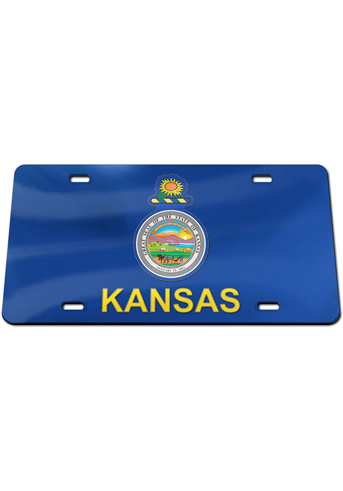 Kansas Team Color Acrylic Car Accessory License Plate