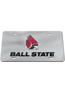 Ball State Cardinals Team Logo Silver Car Accessory License Plate