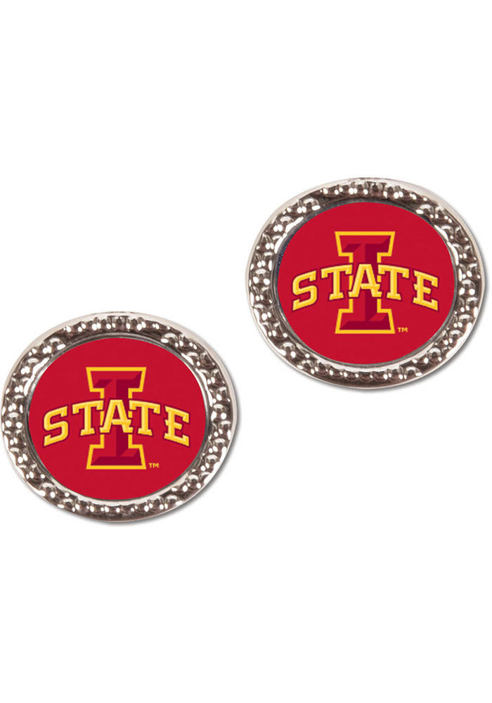 Iowa State Cyclones Hammered Circle Post Womens Earrings