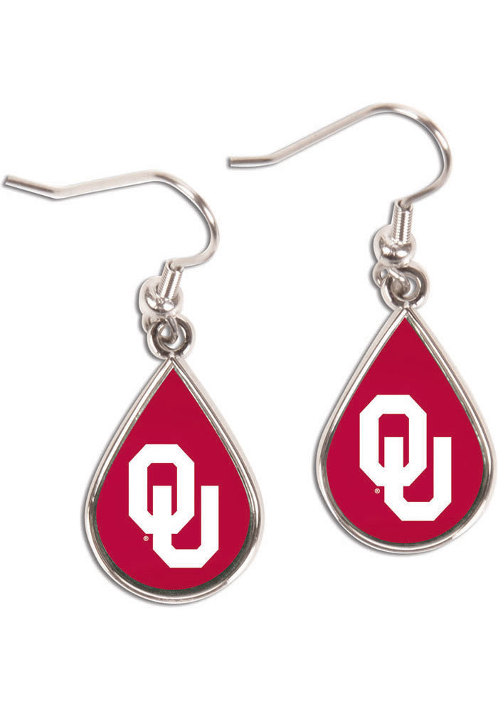 Oklahoma Sooners Tear Drop Womens Earrings