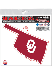 Oklahoma Sooners State Shape 6x6 inch Auto Decal - Red