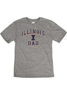 Illinois Fighting Illini Grey Dad Number One Short Sleeve Fashion T Shirt