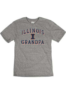 Illinois Fighting Illini Grey Grandpa Number One Short Sleeve Fashion T Shirt