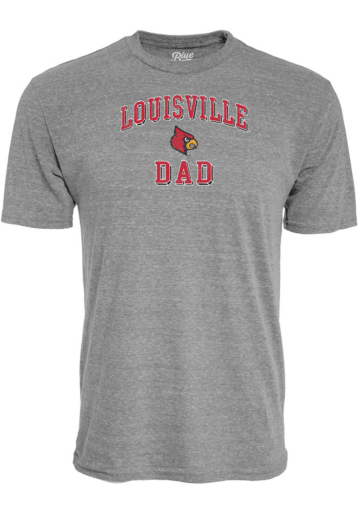 Louisville Cardinals Grey Dad Number One Short Sleeve Fashion T Shirt