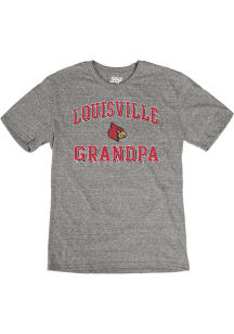 Louisville Cardinals Grey Grandpa Number One Short Sleeve T Shirt