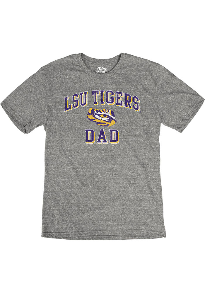 LSU Tigers Grey Dad Number One Short Sleeve Fashion T Shirt