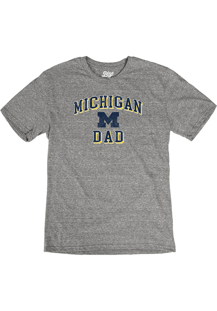 Michigan Wolverines Grey Dad Number One Short Sleeve Fashion T Shirt
