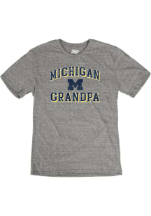 Grey Michigan Wolverines Grandpa Number One Short Sleeve Fashion T Shirt