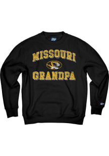 Missouri Tigers Mens Black Grandpa Number One Long Sleeve Crew Sweatshirt