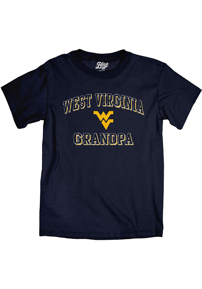 West Virginia Mountaineers Navy Blue Grandpa Number One Short Sleeve T Shirt