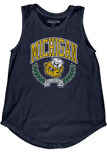 Michigan Wolverines Womens Navy Blue Muscle Tank Top