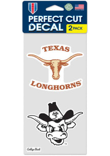 Texas Longhorns Vault 4x4 inch 2 Pack Auto Decal - Burnt Orange