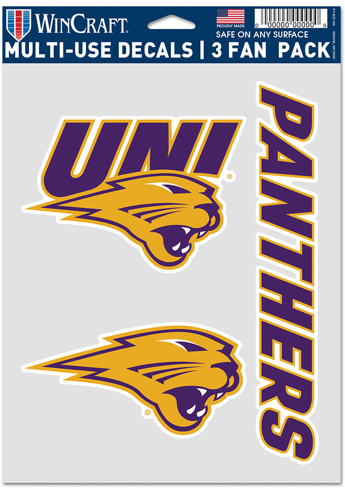 Northern Iowa Panthers 3 Pack Auto Decal - Purple