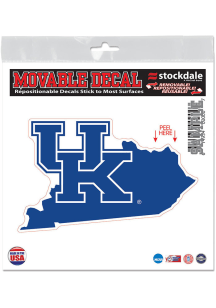 Kentucky Wildcats 6x6 inch State Shape Auto Decal - Blue