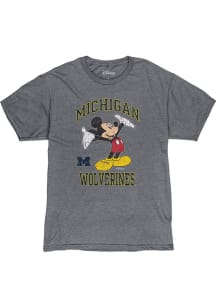 Michigan Wolverines Grey Dis Right Here Mickey Short Sleeve Fashion T Shirt