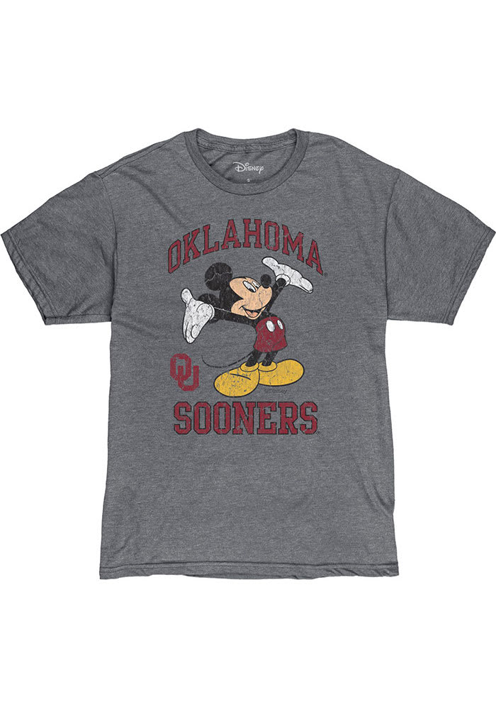 Oklahoma Sooners Grey Dis Right Here Mickey Short Sleeve Fashion T Shirt