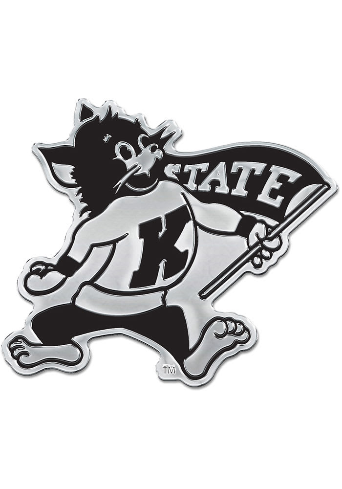 {Player Name} K-State Wildcats Mascot Car Emblem - Silver