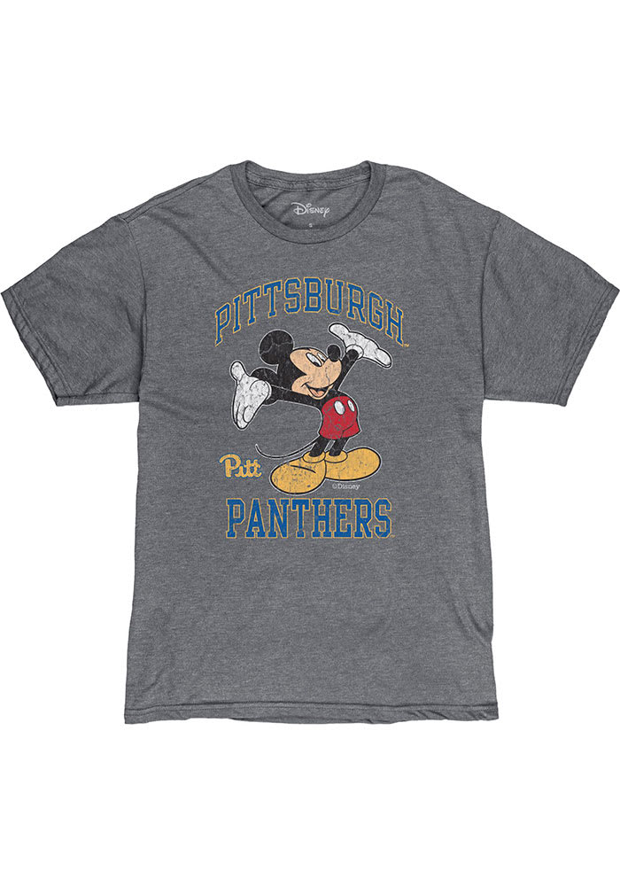 Pitt Panthers Grey Dis Right Here Mickey Short Sleeve Fashion T Shirt