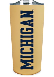 Michigan Wolverines Team Logo 18oz Soft Touch Stainless Steel Tumbler - Gold