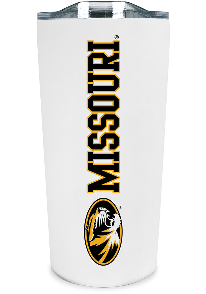 Missouri Tigers Team Logo 18oz Soft Touch Stainless Steel Tumbler - White