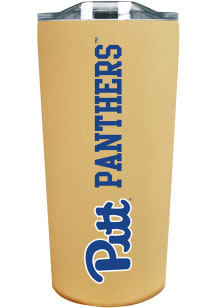 Pitt Panthers Team Logo 18oz Soft Touch Stainless Steel Tumbler - Gold