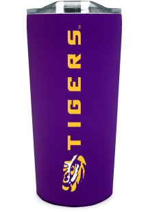 LSU Tigers Team Logo 18oz Soft Touch Stainless Steel Tumbler - Purple