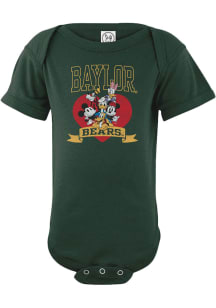 Baylor Bears Baby Green Disney Heart Troop Short Sleeve One Piece
