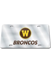 Western Michigan Broncos Team Logo Silver Car Accessory License Plate