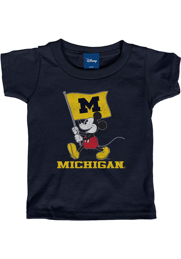 Michigan Wolverines Toddler Grey Mickey Flag Waver Short Sleeve T-Shirt