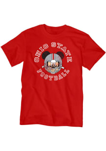 Ohio State Buckeyes Red Mickey Football Short Sleeve Fashion T Shirt