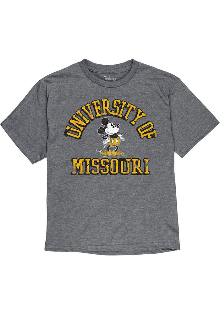 Missouri Tigers Youth Grey Mickey Man Cave Short Sleeve Fashion T-Shirt
