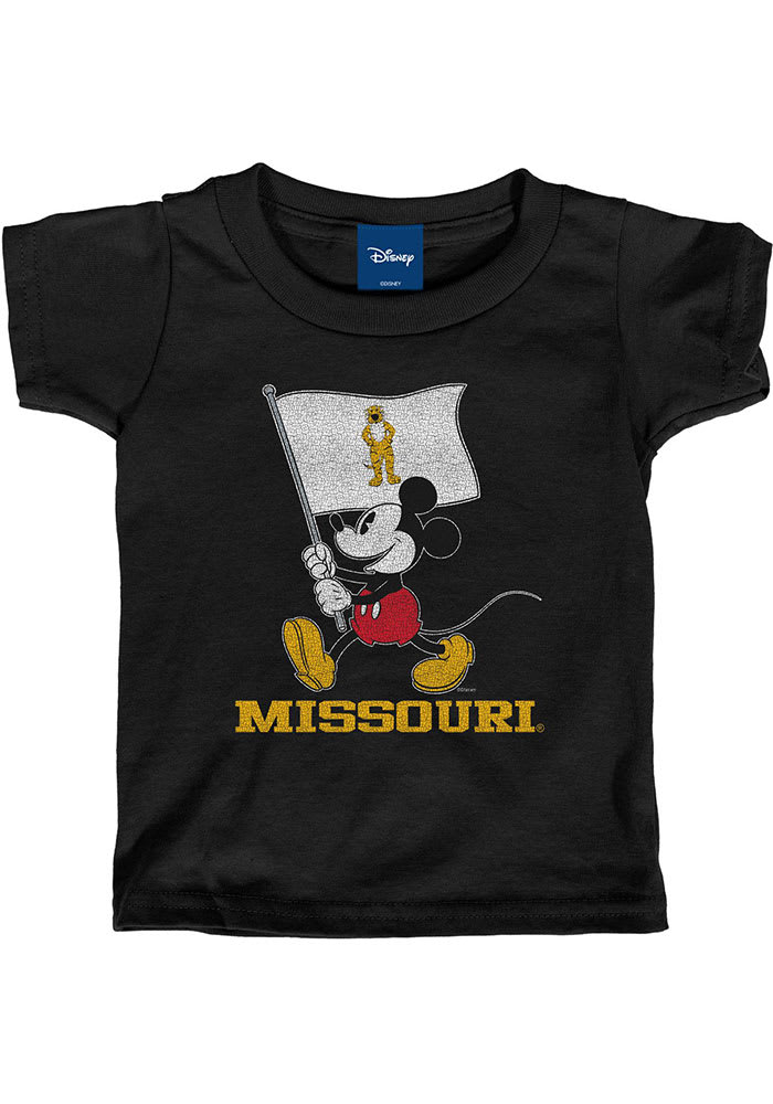 Missouri Tigers Toddler Black Mickey Flag Waver Short Sleeve T-Shirt