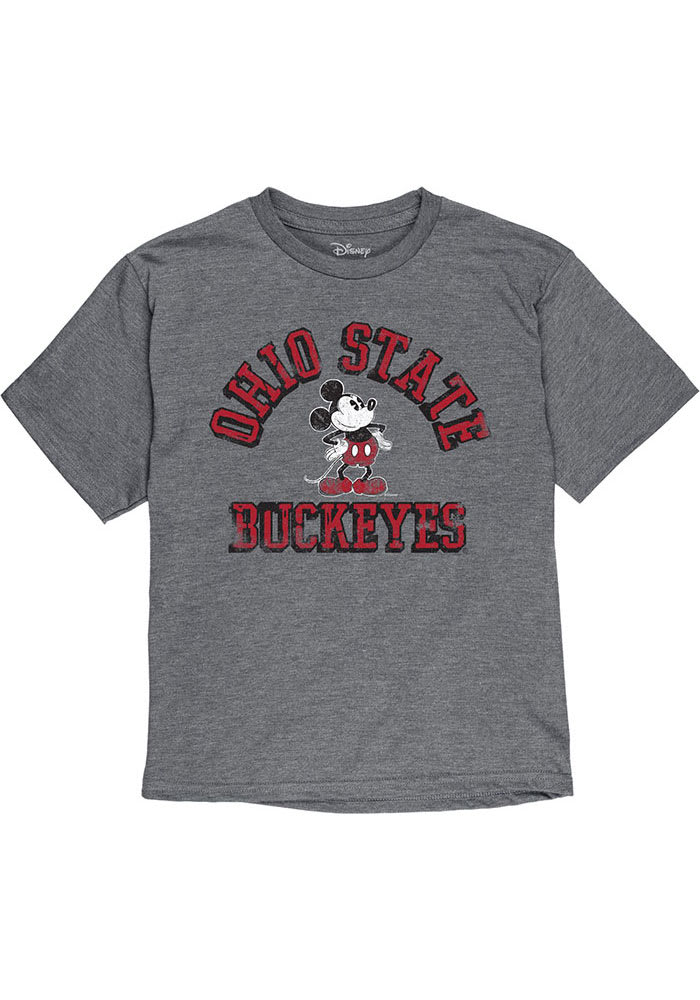 Ohio State Buckeyes Youth Grey Mickey Man Cave Short Sleeve Fashion T-Shirt